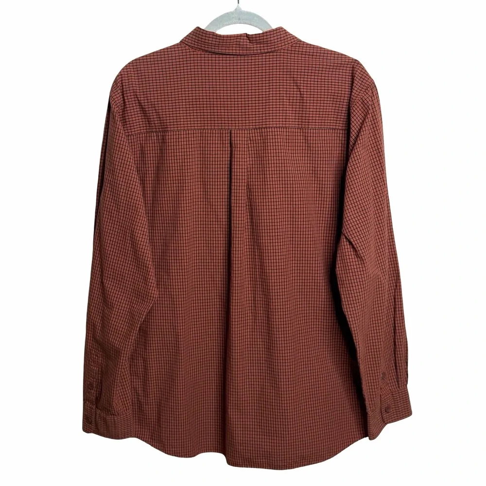 The North Face Plaid Button Down Shirt Rust Red Cotton Long Sleeve Men’s L‎
